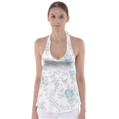 Traditional Art Batik Flower Pattern Babydoll Tankini Top by BangZart