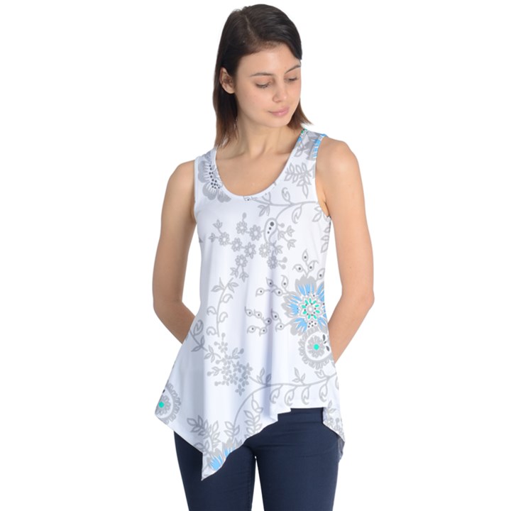 Traditional Art Batik Flower Pattern Sleeveless Tunic