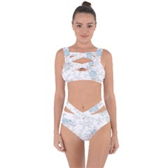 Traditional Art Batik Flower Pattern Bandaged Up Bikini Set 