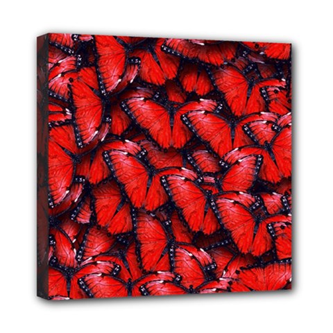 The Red Butterflies Sticking Together In The Nature Mini Canvas 8  X 8  by BangZart