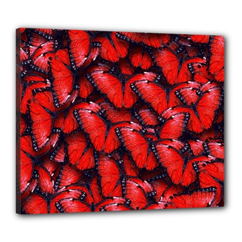 The Red Butterflies Sticking Together In The Nature Canvas 24  X 20  by BangZart