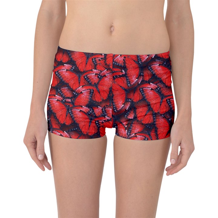 The Red Butterflies Sticking Together In The Nature Boyleg Bikini Bottoms