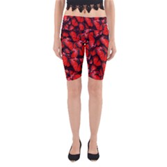 The Red Butterflies Sticking Together In The Nature Yoga Cropped Leggings by BangZart