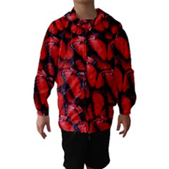 The Red Butterflies Sticking Together In The Nature Hooded Wind Breaker (kids) by BangZart