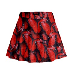 The Red Butterflies Sticking Together In The Nature Mini Flare Skirt by BangZart