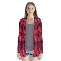 The Red Butterflies Sticking Together In The Nature Drape Collar Cardigan by BangZart