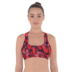 The Red Butterflies Sticking Together In The Nature Cross Back Sports Bra by BangZart