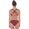 The Red Butterflies Sticking Together In The Nature Criss Cross Bikini Set View2