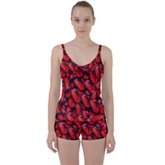 The Red Butterflies Sticking Together In The Nature Tie Front Two Piece Tankini by BangZart