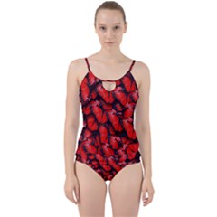 The Red Butterflies Sticking Together In The Nature Cut Out Top Tankini Set by BangZart