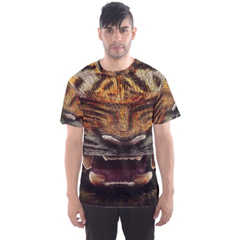 Tiger Face Men s Sports Mesh Tee by BangZart