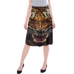 Tiger Face Midi Beach Skirt by BangZart