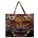 Tiger Face Zipper Large Tote Bag View1