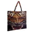 Tiger Face Zipper Large Tote Bag View2