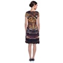 Tiger Face Short Sleeve Front Wrap Dress View2