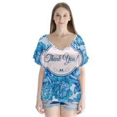 Thank You Flutter Sleeve Top by BangZart