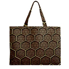 Texture Hexagon Pattern Zipper Mini Tote Bag by BangZart