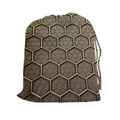 Texture Hexagon Pattern Drawstring Pouches (xxl) by BangZart