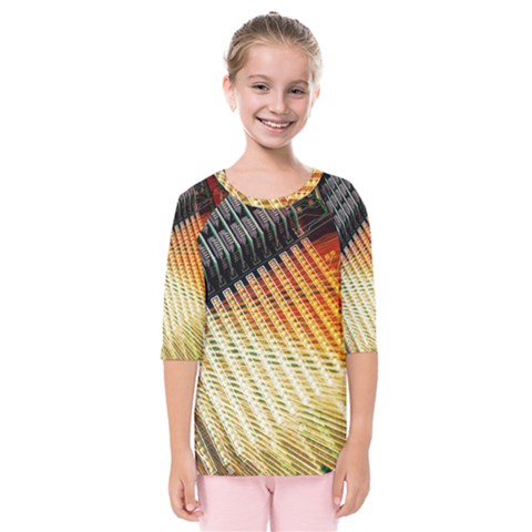 Technology Circuit Kids  Quarter Sleeve Raglan Tee by BangZart