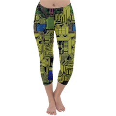 Technology Circuit Board Capri Winter Leggings  by BangZart