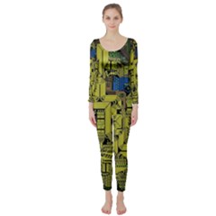 Technology Circuit Board Long Sleeve Catsuit by BangZart