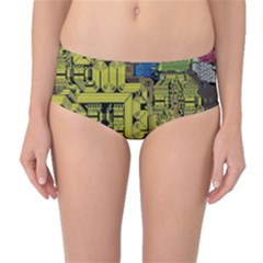 Technology Circuit Board Mid-waist Bikini Bottoms by BangZart