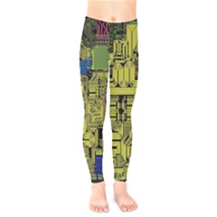 Technology Circuit Board Kids  Legging