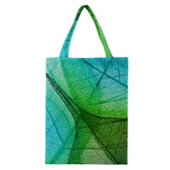 Sunlight Filtering Through Transparent Leaves Green Blue Classic Tote Bag by BangZart