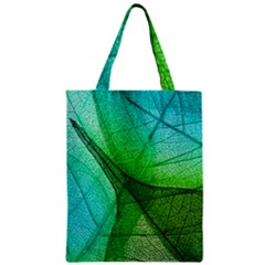 Sunlight Filtering Through Transparent Leaves Green Blue Zipper Classic Tote Bag by BangZart