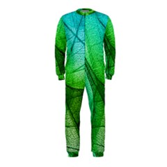 Sunlight Filtering Through Transparent Leaves Green Blue Onepiece Jumpsuit (kids) by BangZart