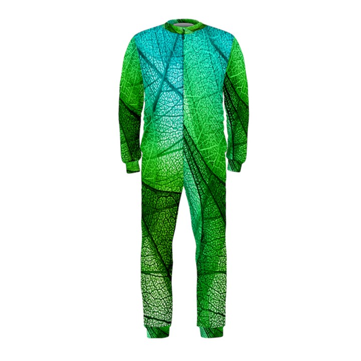 Sunlight Filtering Through Transparent Leaves Green Blue OnePiece Jumpsuit (Kids)