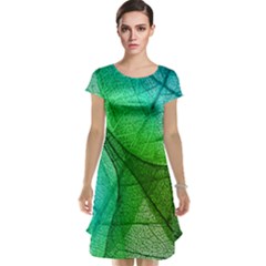 Sunlight Filtering Through Transparent Leaves Green Blue Cap Sleeve Nightdress by BangZart