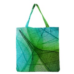 Sunlight Filtering Through Transparent Leaves Green Blue Grocery Tote Bag by BangZart