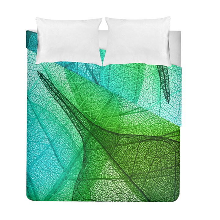 Sunlight Filtering Through Transparent Leaves Green Blue Duvet Cover Double Side (Full/ Double Size)