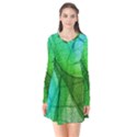 Sunlight Filtering Through Transparent Leaves Green Blue Flare Dress View1