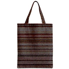 Stripy Knitted Wool Fabric Texture Zipper Classic Tote Bag by BangZart