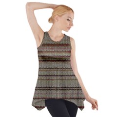 Stripy Knitted Wool Fabric Texture Side Drop Tank Tunic by BangZart