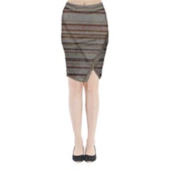 Stripy Knitted Wool Fabric Texture Midi Wrap Pencil Skirt by BangZart