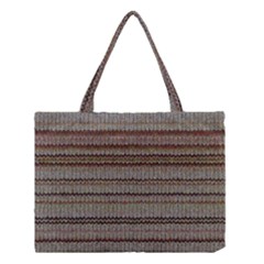 Stripy Knitted Wool Fabric Texture Medium Tote Bag by BangZart