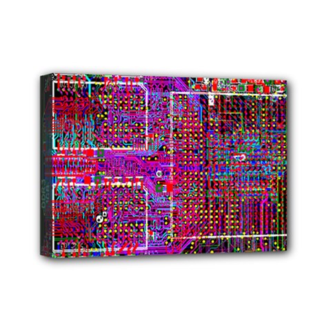 Technology Circuit Board Layout Pattern Mini Canvas 7  X 5  by BangZart