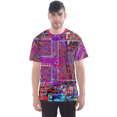 Technology Circuit Board Layout Pattern Men s Sports Mesh Tee