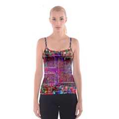 Technology Circuit Board Layout Pattern Spaghetti Strap Top by BangZart