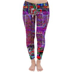 Technology Circuit Board Layout Pattern Classic Winter Leggings