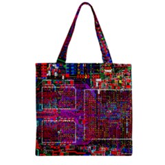 Technology Circuit Board Layout Pattern Zipper Grocery Tote Bag by BangZart