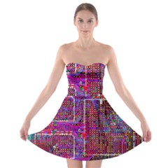 Technology Circuit Board Layout Pattern Strapless Bra Top Dress by BangZart