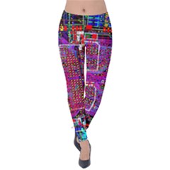 Technology Circuit Board Layout Pattern Velvet Leggings by BangZart