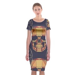 Skull Pattern Classic Short Sleeve Midi Dress by BangZart