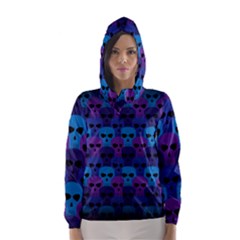 Skull Pattern Wallpaper Hooded Wind Breaker (women) by BangZart