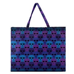 Skull Pattern Wallpaper Zipper Large Tote Bag by BangZart