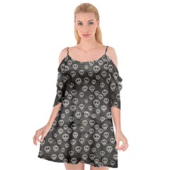 Skull Halloween Background Texture Cutout Spaghetti Strap Chiffon Dress by BangZart